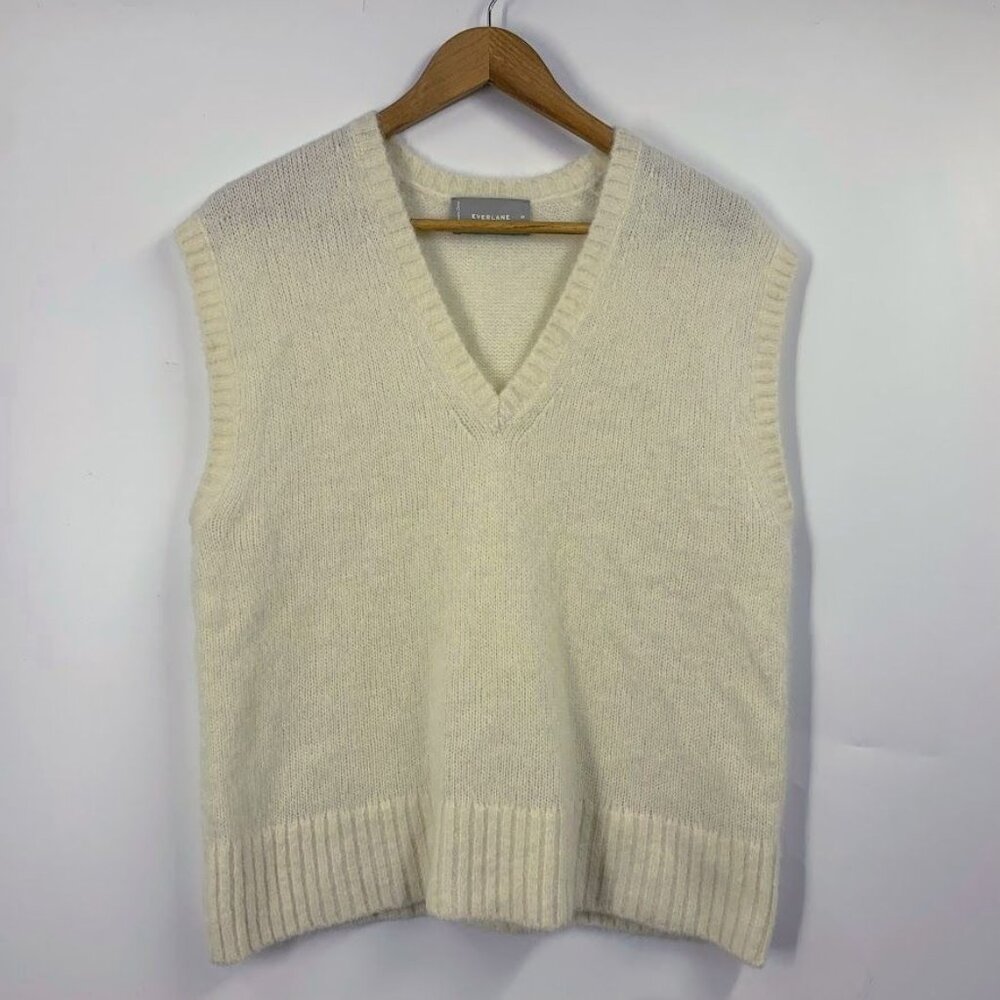 Everlane Cream V-Neck Sweater Vest